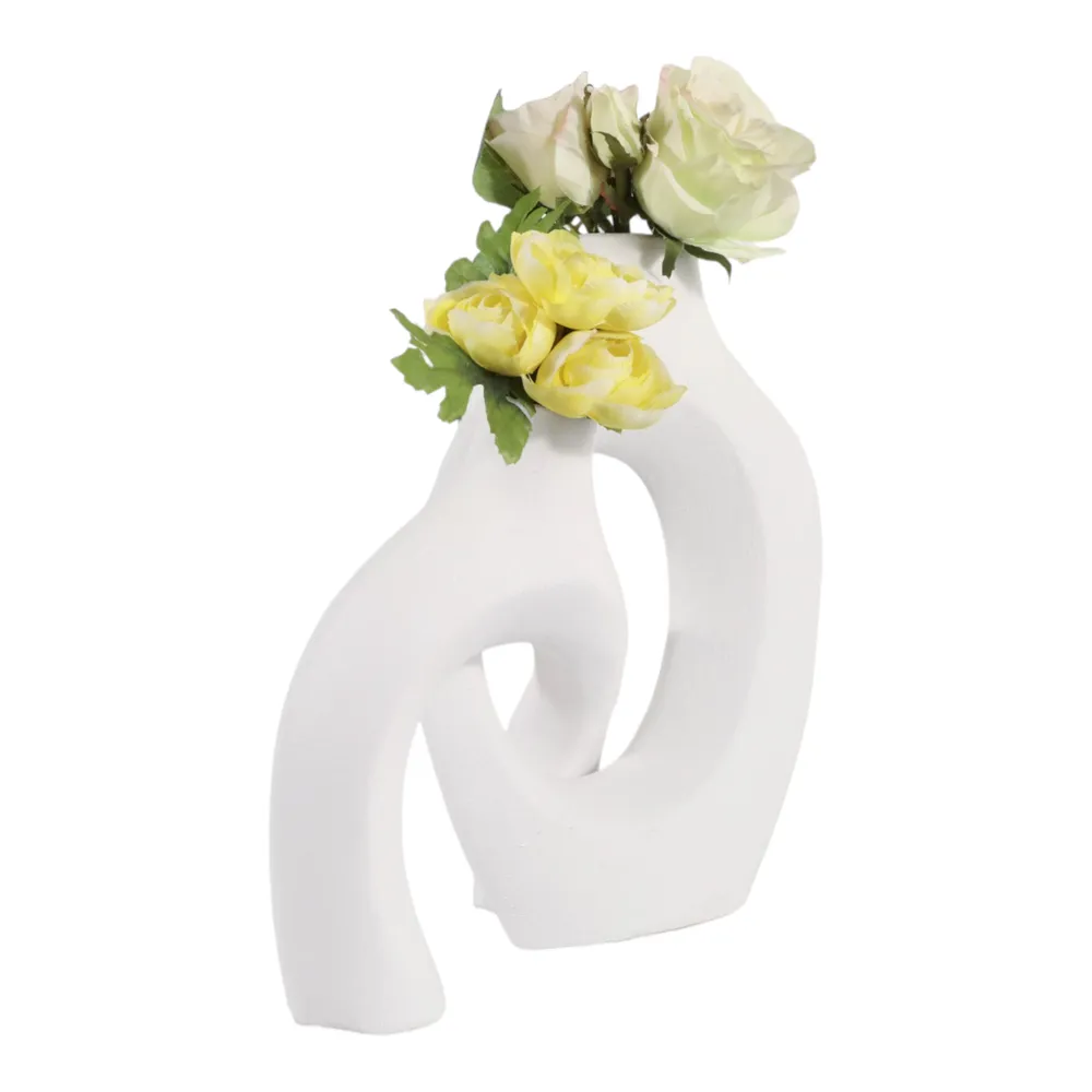 BURGESSVALE SET OF 2 WHITE VASES 13 (IN)