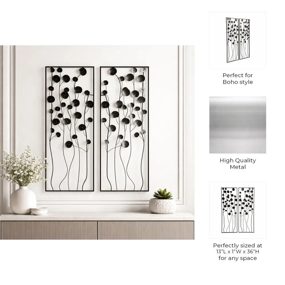 NEWTONCROSS SET OF 2 BLACK METAL WALL 36 (IN)