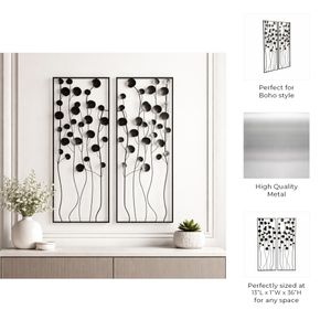 NEWTONCROSS SET OF 2 BLACK METAL WALL 36 (IN) 9