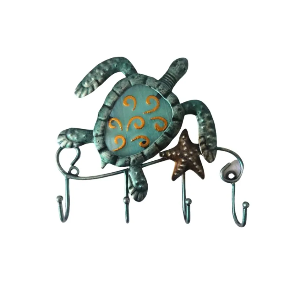 8-3/4" TURTLE WITH 4HOOKS WALL DECOR