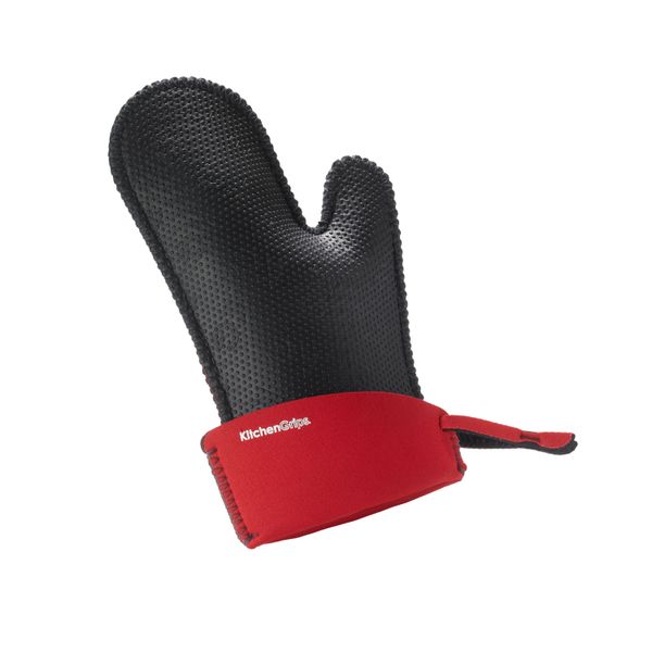 KG Chefs Mitt, Small, 13.7" x 6.7"/35cm x 17cm, Cherry/Black