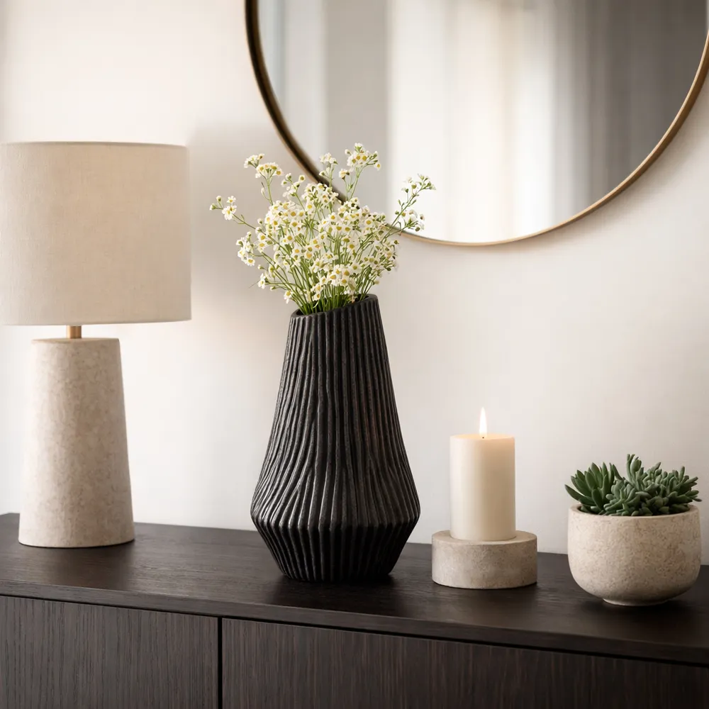 HEYDONWICK BLACK VASE 15 (IN)