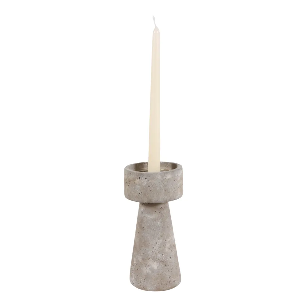 CARLIN GRAY CANDLE HOLDER 8 (IN)