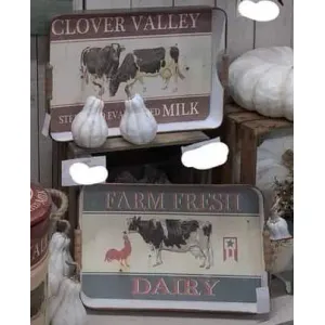 Cows Metal Tray Set of 2 - 20x13 and 18x11in 1