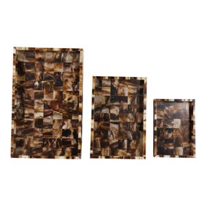 DUNLAPBROOK SET OF 3 BROWN TRAY 2 (IN) 8