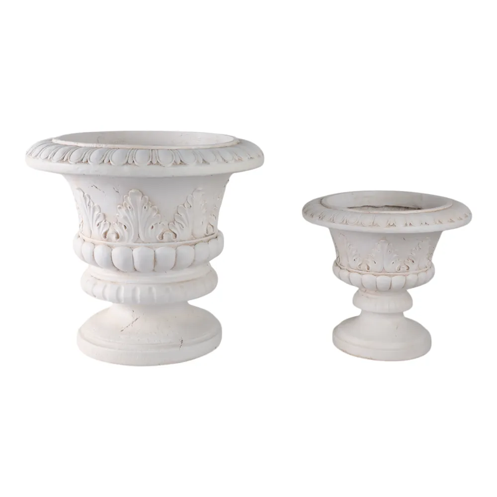 FLEMMINGOAK SET OF 2 IVORY PLANTER 21 (IN)
