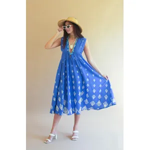 Fish Print Dress with Tie in Front 2