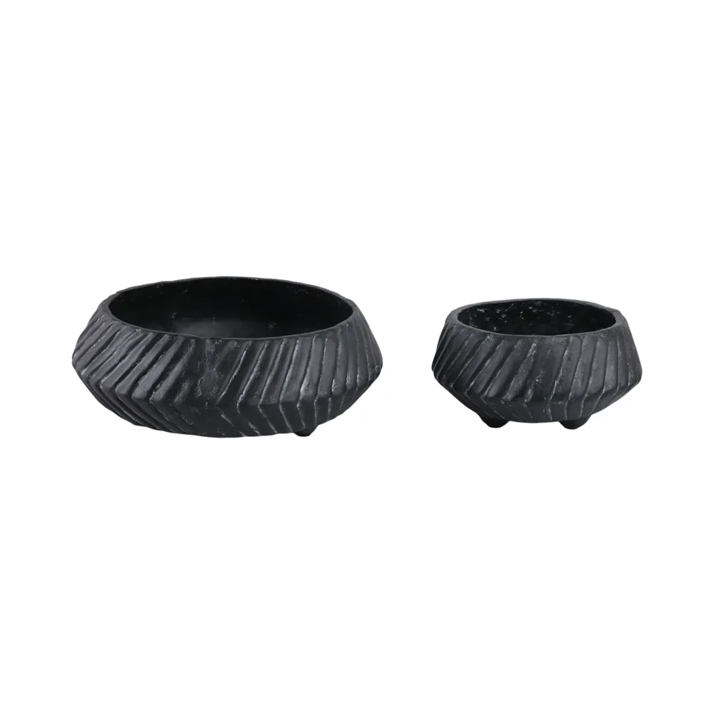 GILBERTRUN SET OF 2 BLACK BOWLS 6 (IN)