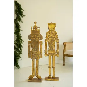 Set of 2 Antique Gold Nutcrackers 1
