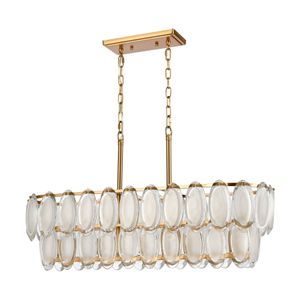 Curiosity 32'' Wide 5-Light Linear Chandelier -  Aged Brass 2