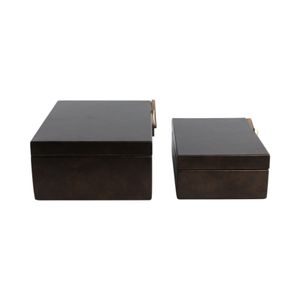 ANSELLEY SET OF 2 GRAY BOXES 4 (IN) 7