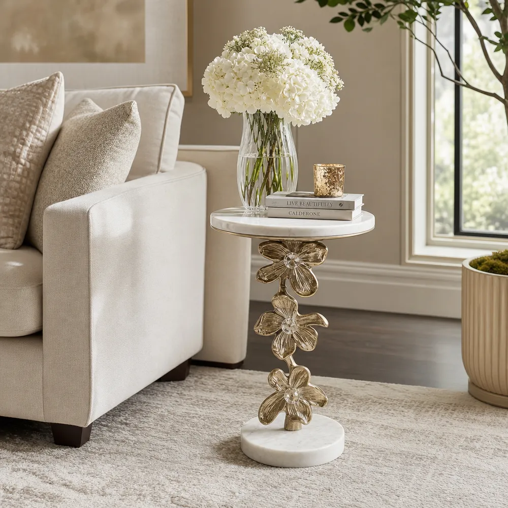ETHANLAKE WHITE TABLE 22 (IN)