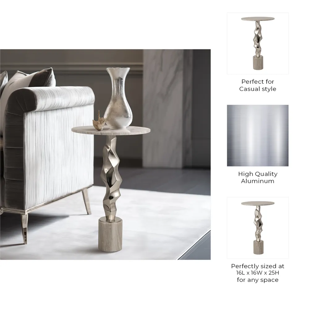 MAXWORTH SILVER TABLE 25 (IN)