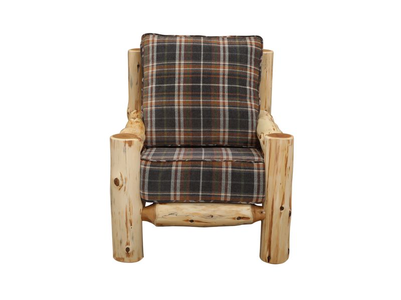 Cedar Log Lounge Chair - Natural - Standard Fabric - Seat:  Fabric TBD;   Backrest:  Fabric TBD 5