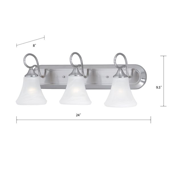 Elipse 24'' Wide 3-Light Vanity Light - Brushed Nickel