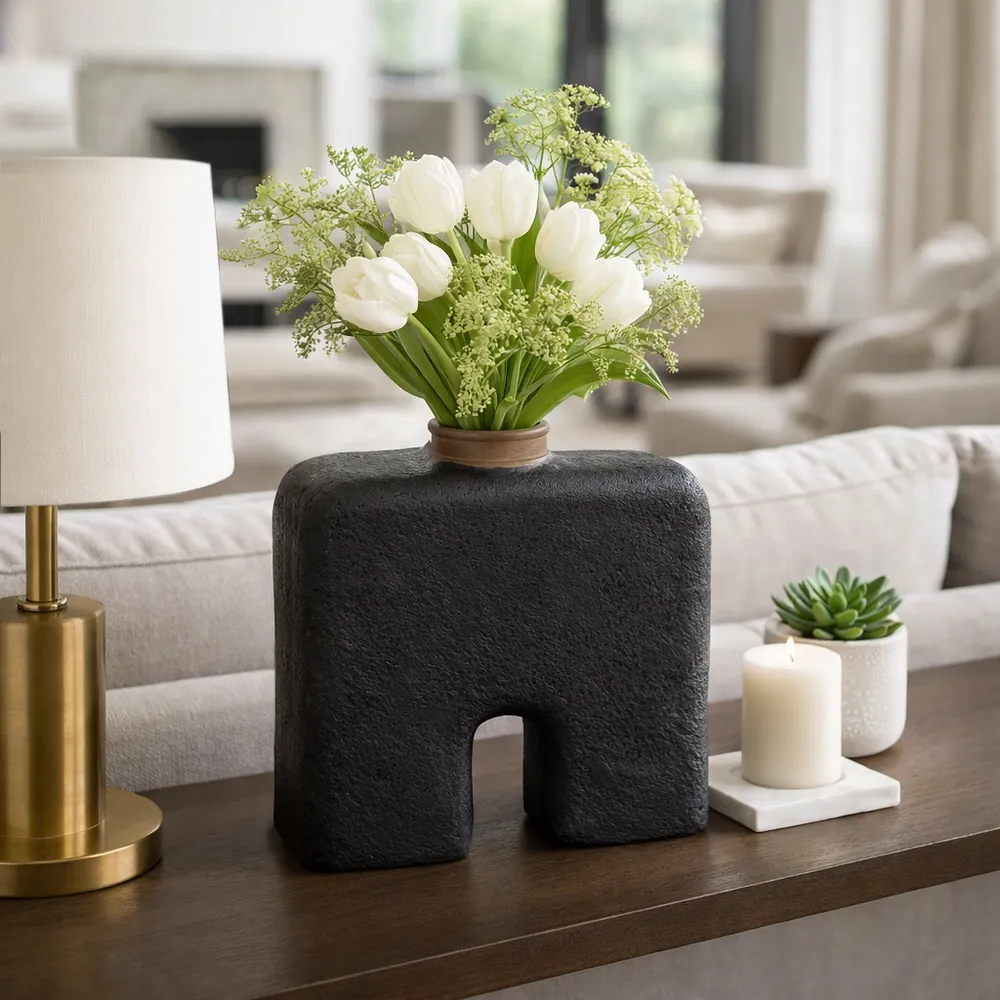 ROLANDCREST BLACK VASE 13 (IN)