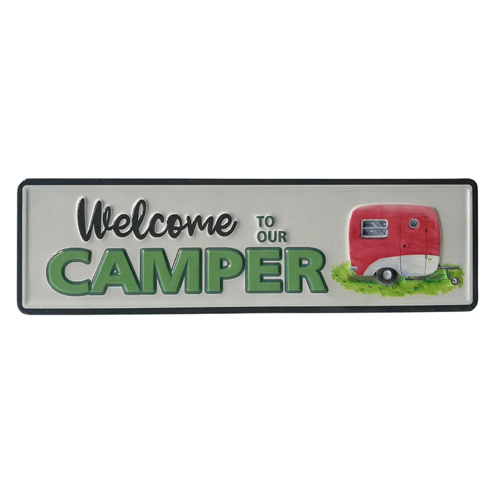 24" WELCOME CAMPER EMBOSSED SIGN