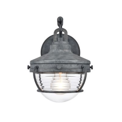 Eastport 10″ High 1-Light Outdoor Sconce - Aged Zinc