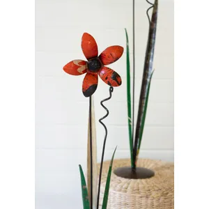 Set of 3 Recycled Iron Flowers 2