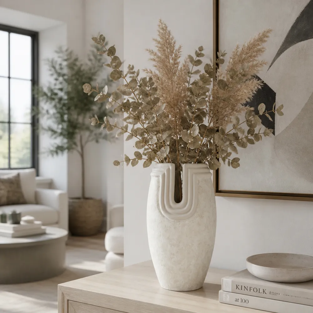 BLAKEWIND WHITE VASE 14 (IN)