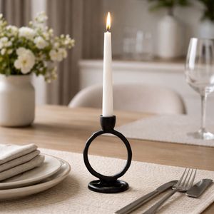 EDMONDMORE BLACK CANDLE HOLDER 7 (IN) 13