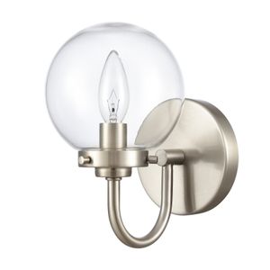 Fairbanks 8.5'' High 1-Light Sconce - Brushed Nickel and Clear 2