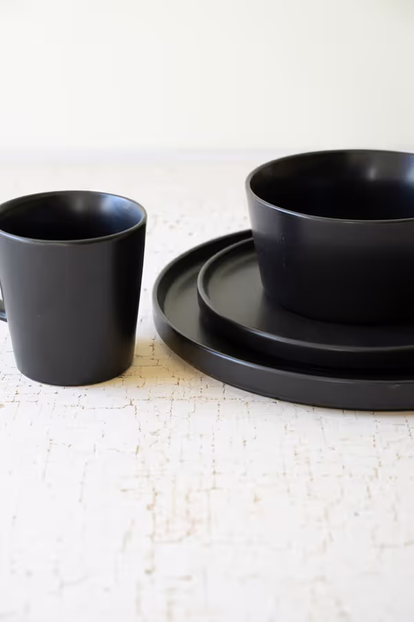 Set of 4 Slate Ceramic Mugs