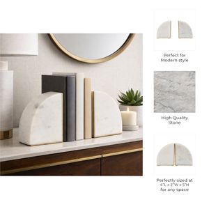 COREYFIELD SET OF 2 WHITE BOOKENDS 5 (IN) 10