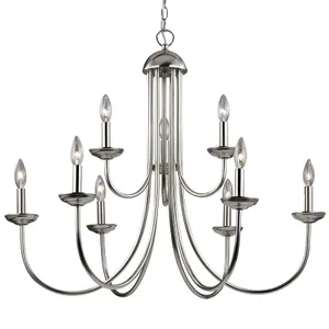 Montgomery 34'' Wide 9-Light Chandelier - Brushed Nickel 4