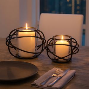 HARMONWICK SET OF 2 BLACK CANDLE HOLDER 6 (IN) 12