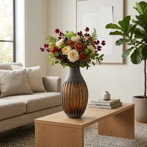 DESMONDCROSS GRAY GLASS VASE 17 (IN) 11