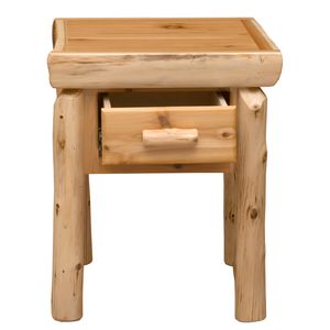 Cedar Log One Drawer Nightstand - Vintage 5