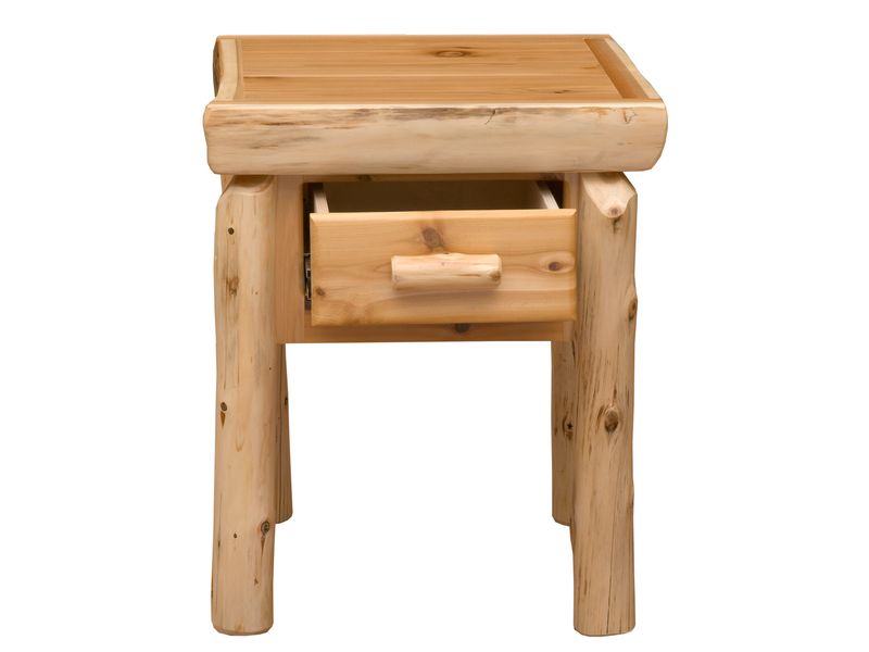Cedar Log One Drawer Nightstand - Vintage 5