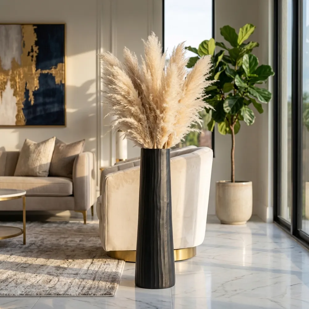 NATECROSS BLACK VASE 36 (IN)