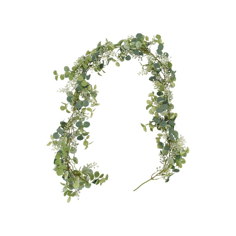 70" Eucalyptus & White Berry Garland