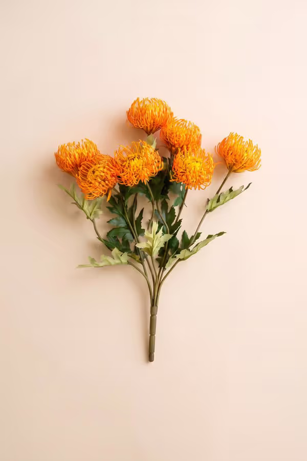 Artificial Orange Pincushion Protea