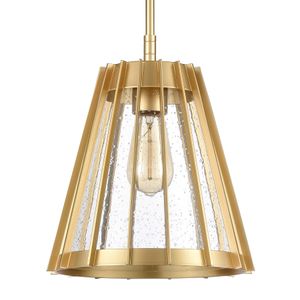 Open Louvers 10'' Wide 1-Light Mini Pendant - Champagne Gold 4
