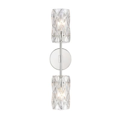 Forma de Crystal 21″ High 2-Light Sconce - Polished Chrome