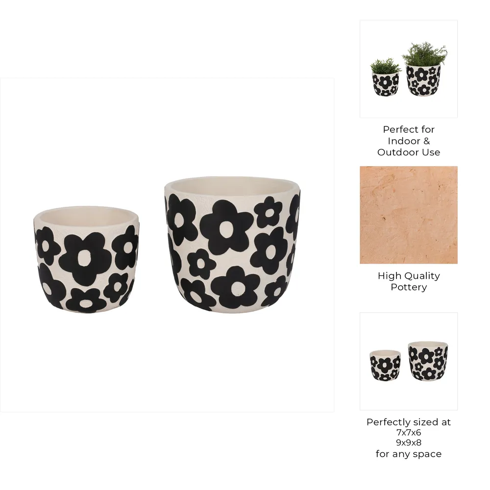 AXELGROVE SET OF 2 BLACK PLANTER 8 (IN)