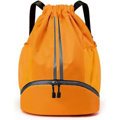 NYLON DRAWSTRING BACKPACK W MESH POUCH - PINK