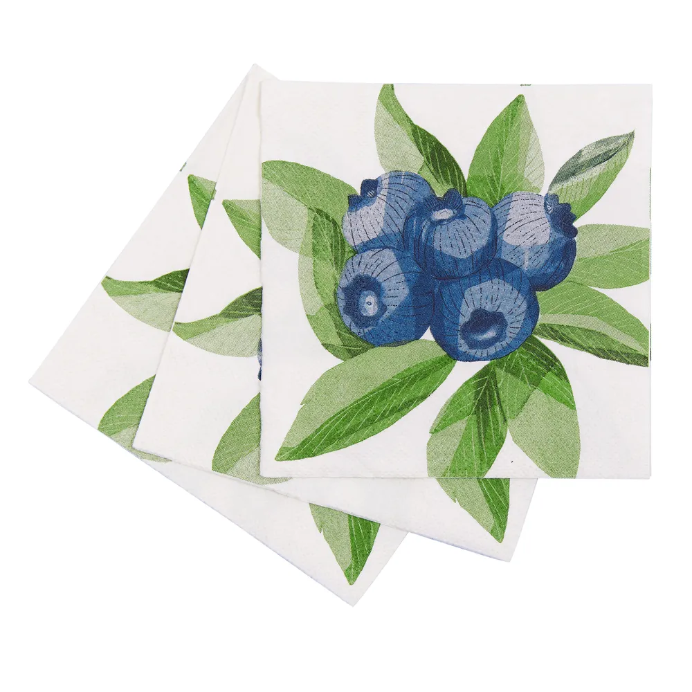 Blueberry Bunch Paper Cocktail Napkins (Pack of 25)