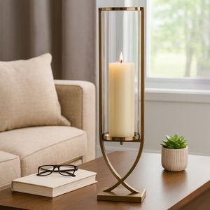 OLIVERHAVEN GOLD CANDLE HOLDER 31 (IN) 12
