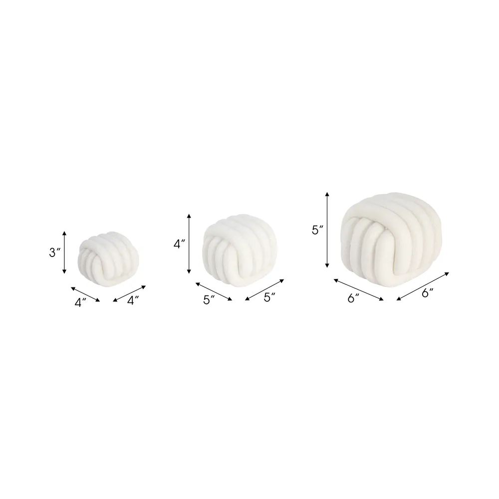 BARNETRIDGE SET OF 3 WHITE DECOR 5 (IN)