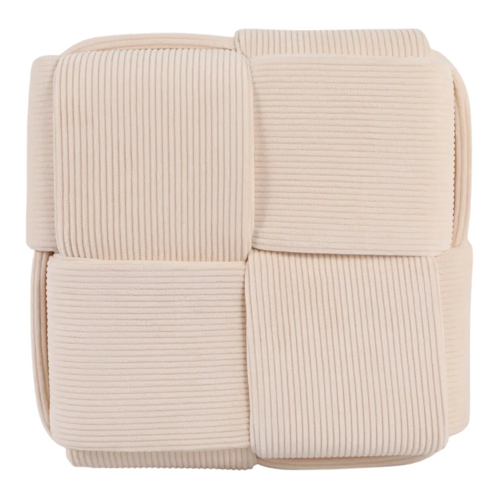 COREYBEACH IVORY OTTOMAN 15 (IN)