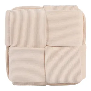 COREYBEACH IVORY OTTOMAN 15 (IN) 8
