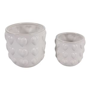 DRAPEROAK SET OF 2 IVORY PLANTER 7 (IN) 4