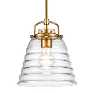 Current 8'' Wide 1-Light Mini Pendant - Satin Brass 4