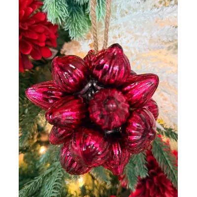 Red Glass Ornament Bunch Set of 20