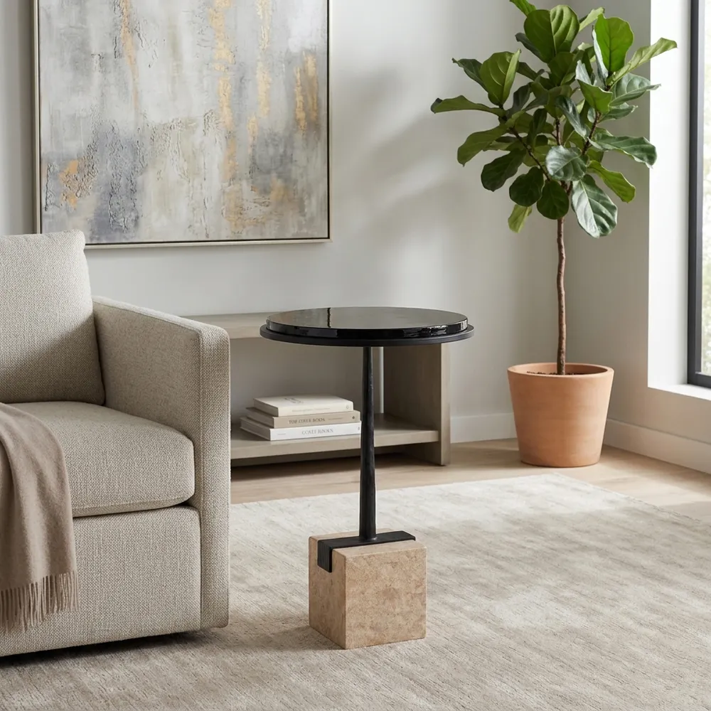 BECKSHAW BLACK TABLE 26 (IN)