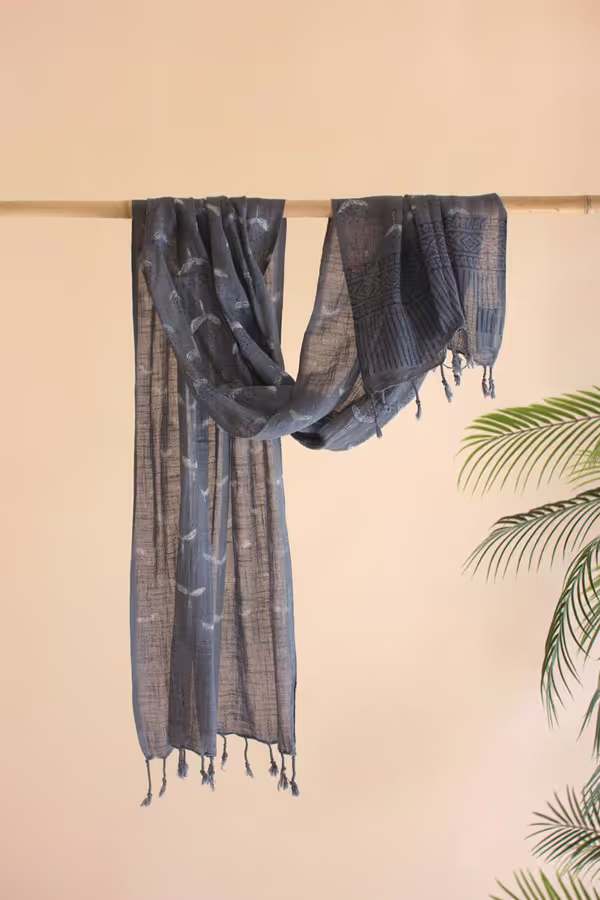Set of 4 Block-Printed Scarves
